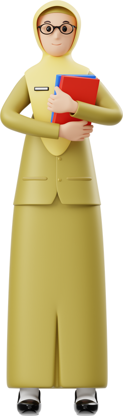 Female Teacher Holding Book 3D Character